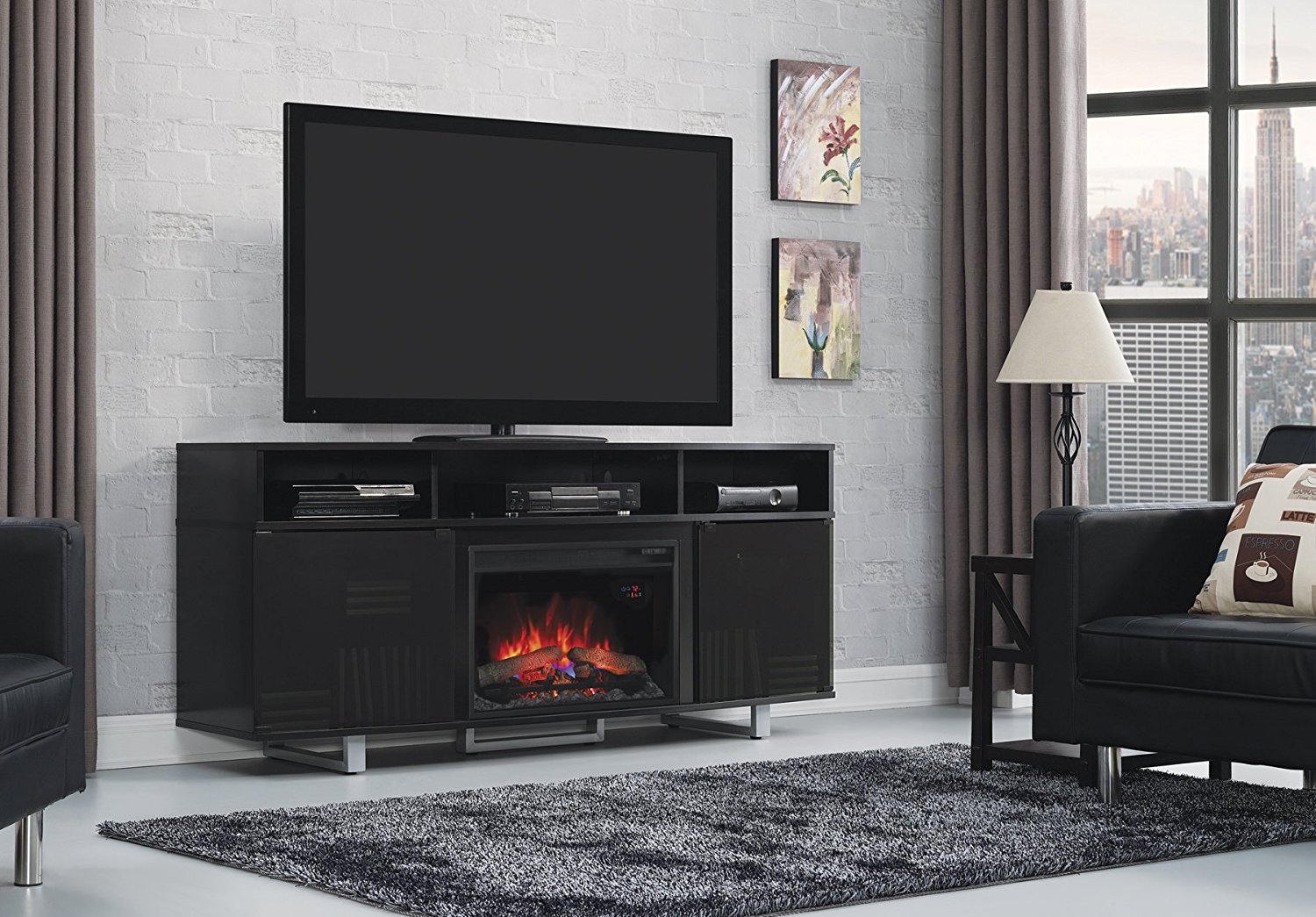ClassicFlame 26MM9665NB157 Enterprise Lite Contemporary TV Stand for