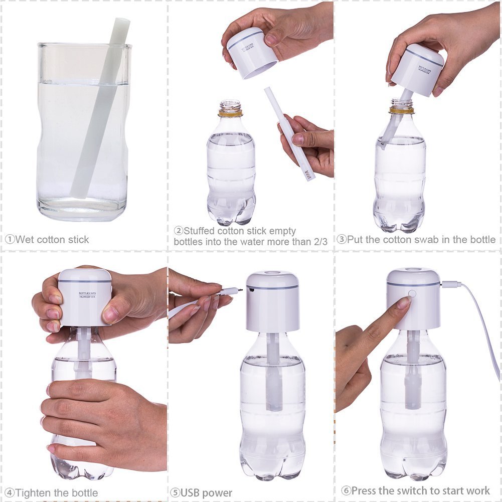Mini Humidifier / Bottle Cap Humidifier / USB Humidifier Portable Design Cool Mist Humidifier