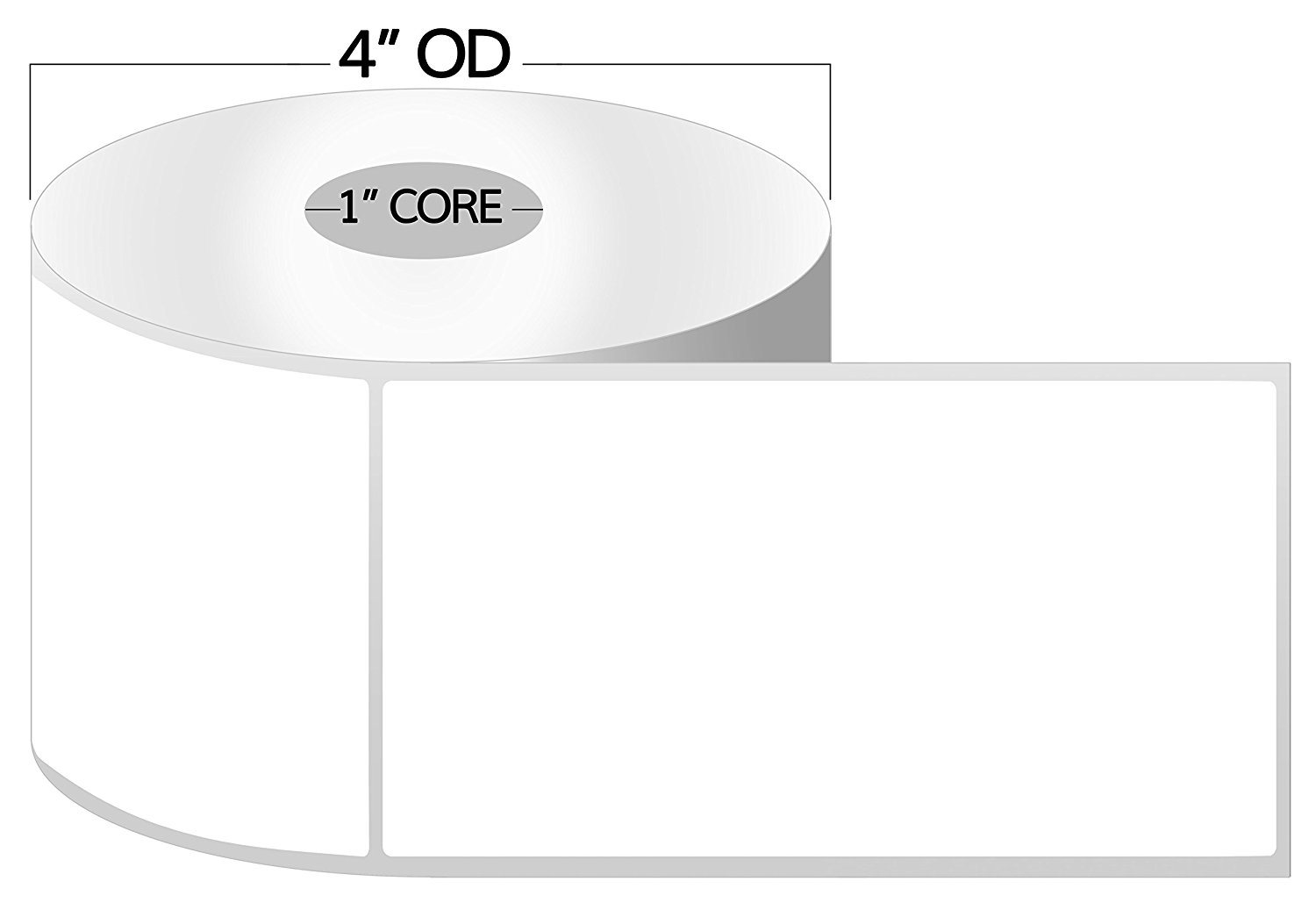 1 Inch Core 2.25 x 4 Zebra Compatible Direct Thermal Labels 1 Roll