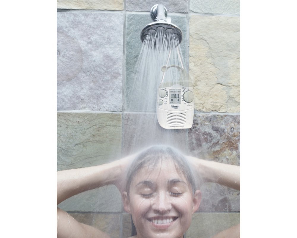 Pyle Home PSR6 Waterproof Shower Clock Radio free image download