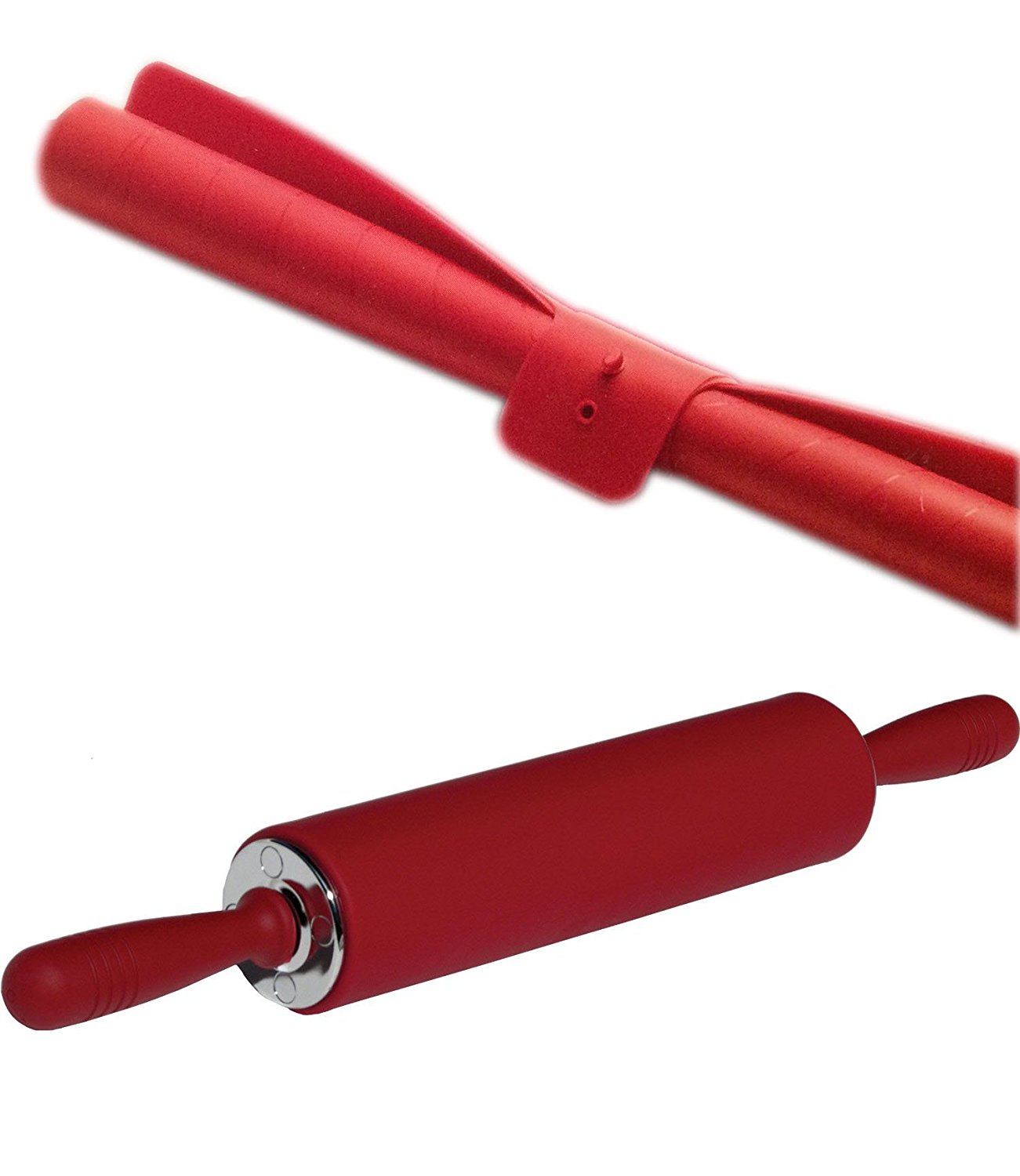 Silicone Rolling Pin Set with Silicone Baking Mat Extra Large 21" Ball