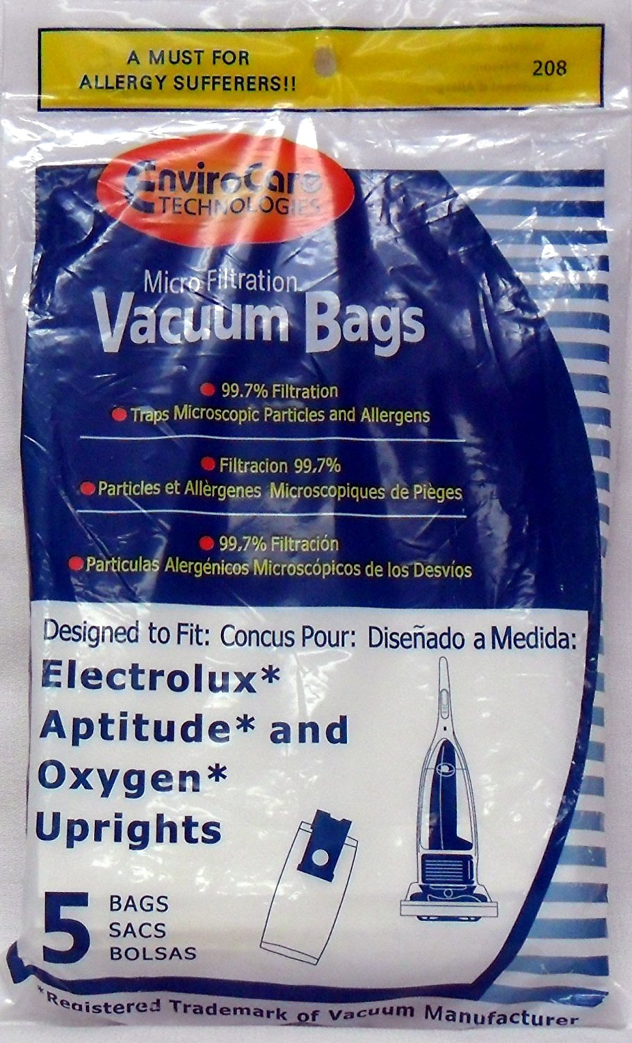Electrolux Aptitude/Oxygen Upright Vacuum Bags 5 Pack free image download