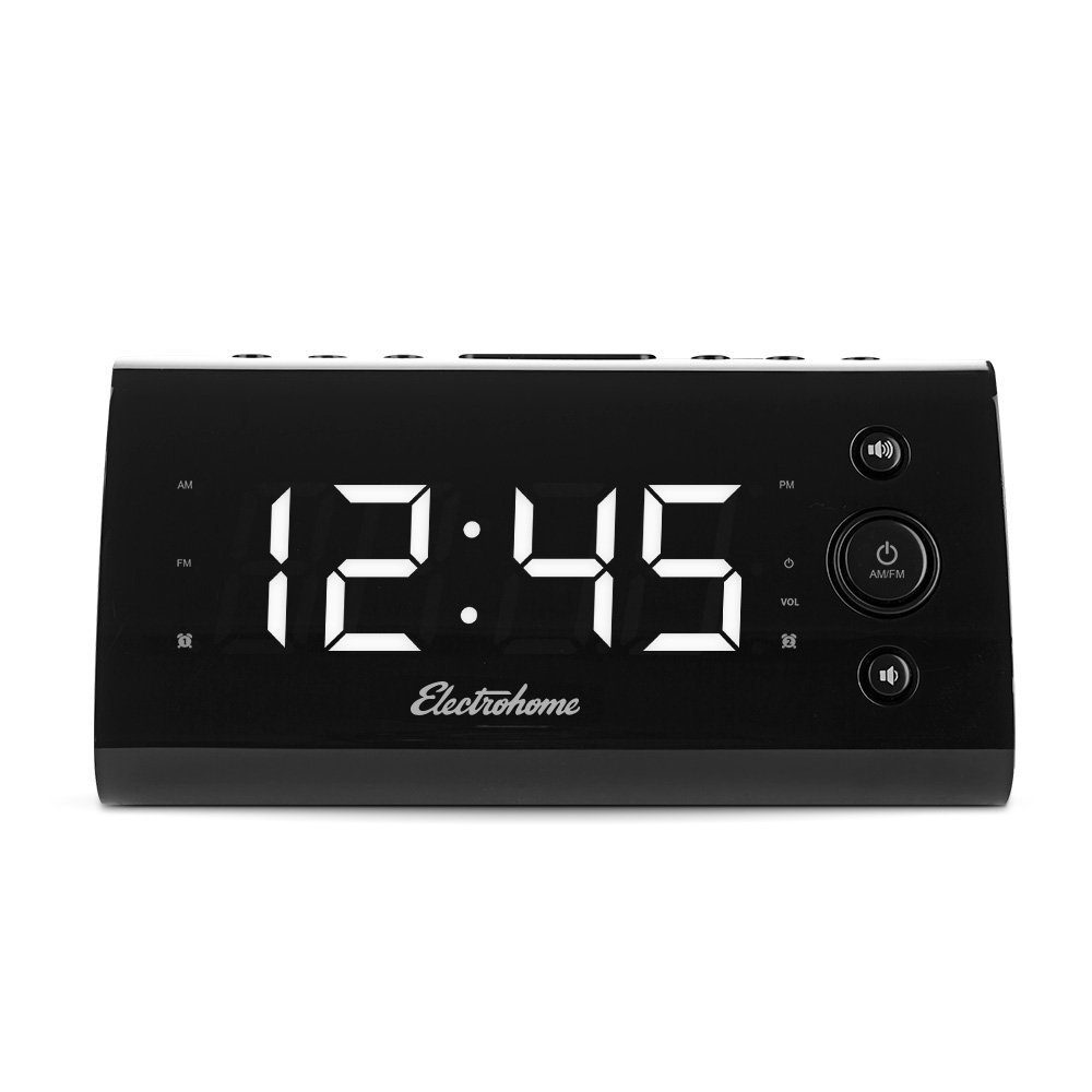 Electrohome Alarm Clock Radio with USB Charging for Smartphones