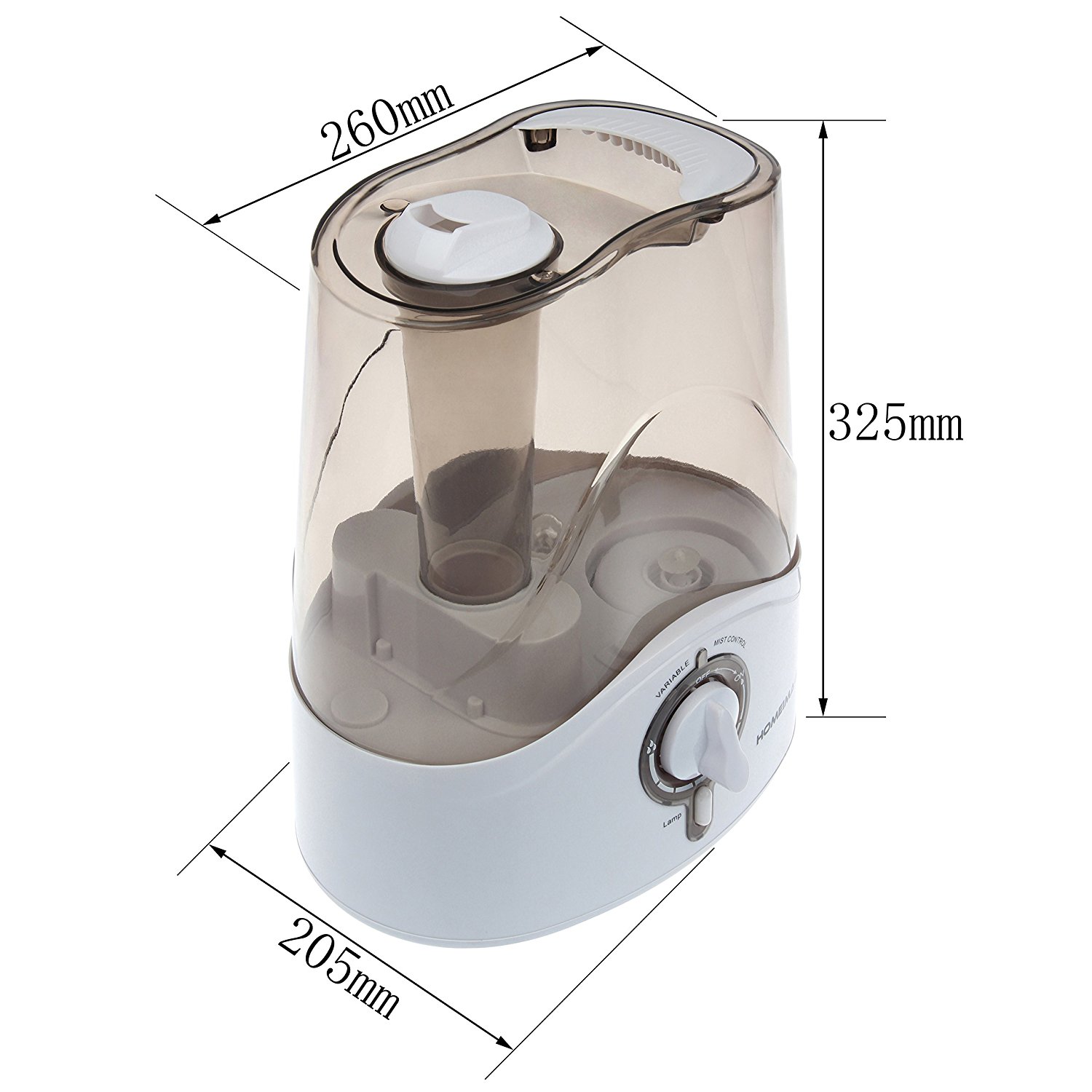 HOMEIMAGE 1.5 Gallons Output per day, 4.5L (1.19Gallon) Large Tank Capacity Cool Mist Humidifier