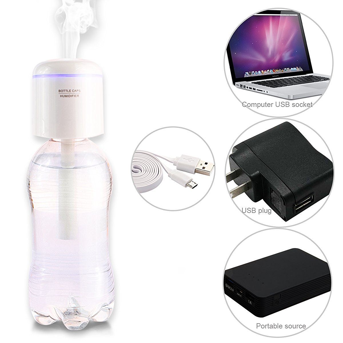 Mini Humidifier / Bottle Cap Humidifier / USB Humidifier Portable