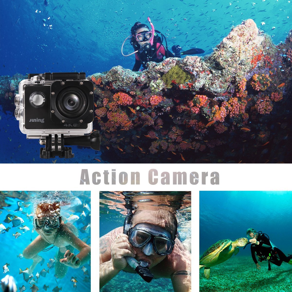 4K WIFI Sports Action Camera 16MP Full HD 1080P 2 Inch LCD Screen 170° Wide Angle Lens