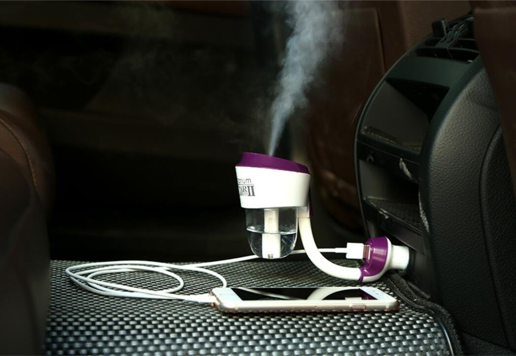 Car Humidifier and Aromatherapy Essential Oil Diffuser with 2Usb Ports