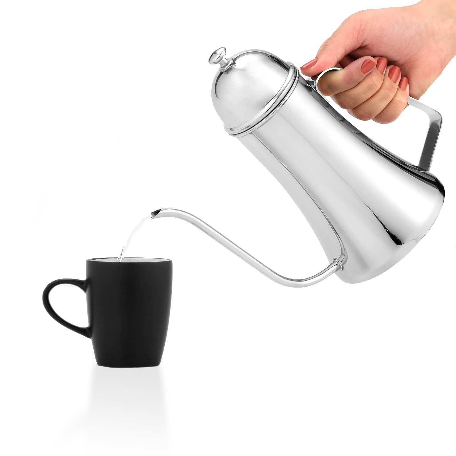 Gooseneck Pour Over Kettle For Coffee or Tea By DAQQ, Stainless Steel