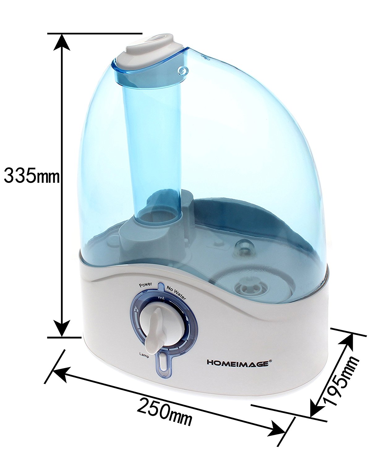 HOMEIMAGE 1.58 Gallons per day Output, 1.19 gallons or 4.5 liters Large Tank Capacity Cool Mist
