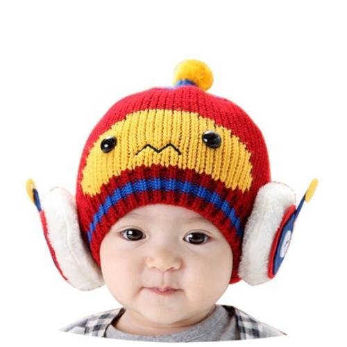 Winter Baby Kids Warm Hats Fleece Earflap Knitted Wool Hat Cap Cute