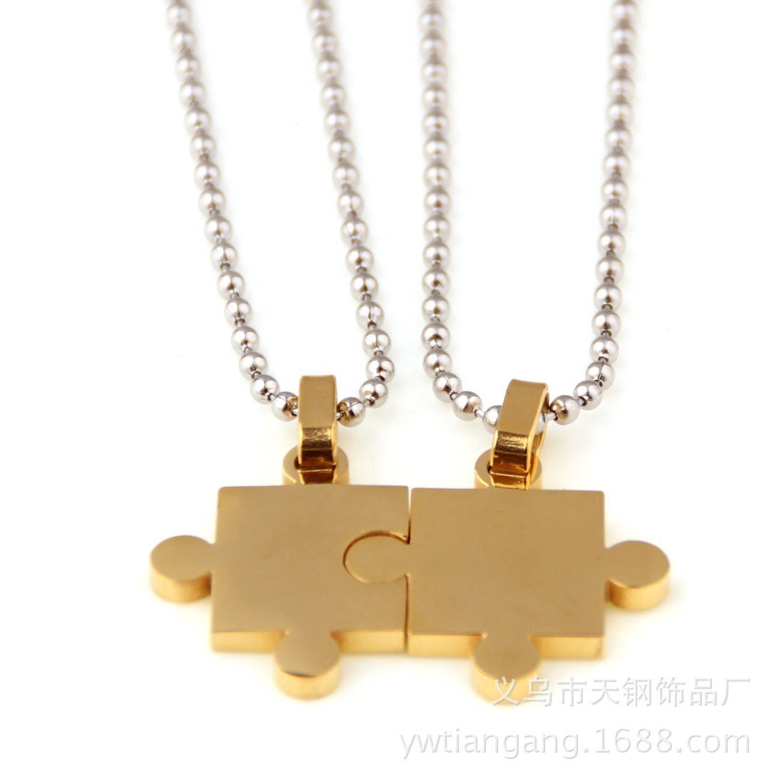 Couple necklace,Men,Women's 2PCS Stainless Steel Pendant Necklace