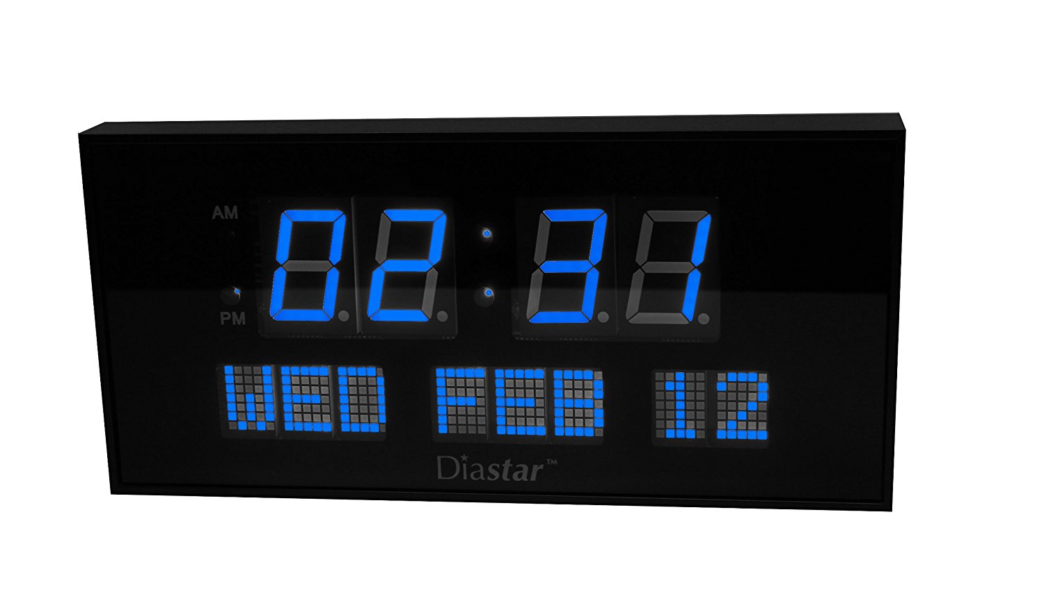 Diastar Big Oversized Digital LED Calendar Clock with Day and Date