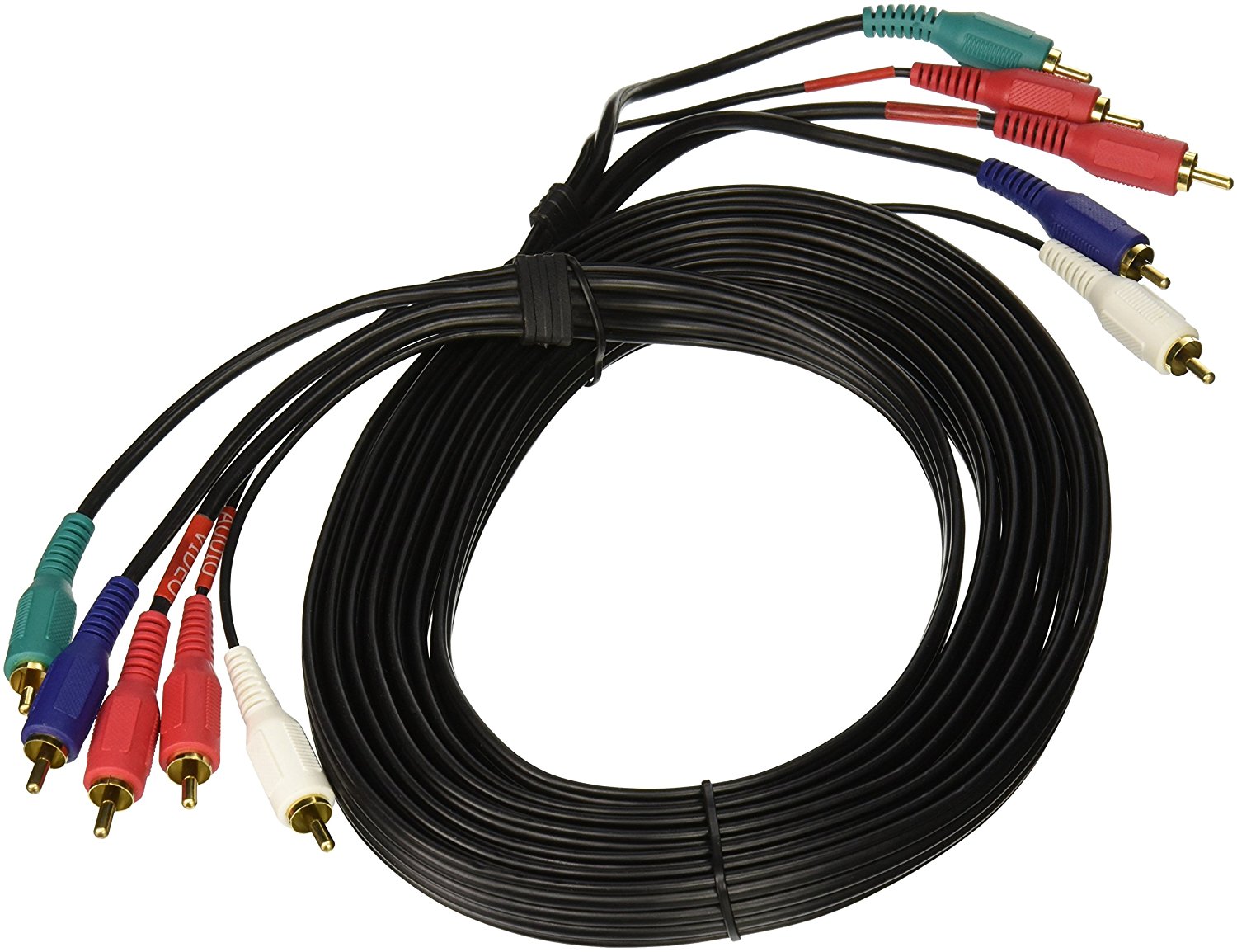 Cmple Component Video Audio Cable 5RCA Gold HDTV RGB YPbPr 12 FT