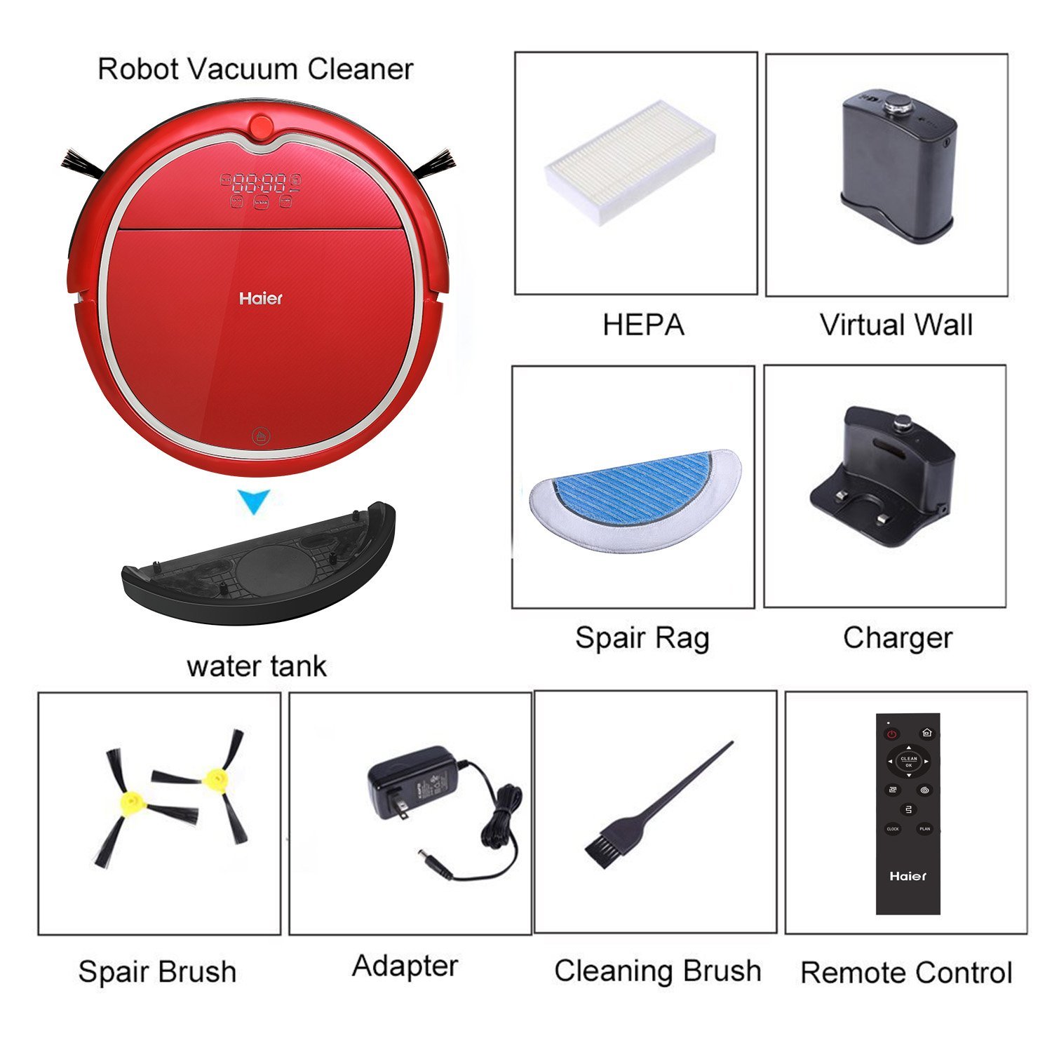 Haier Robot Vacuum Cleaner Floor Cleaner with Self Charging and Wet Mop