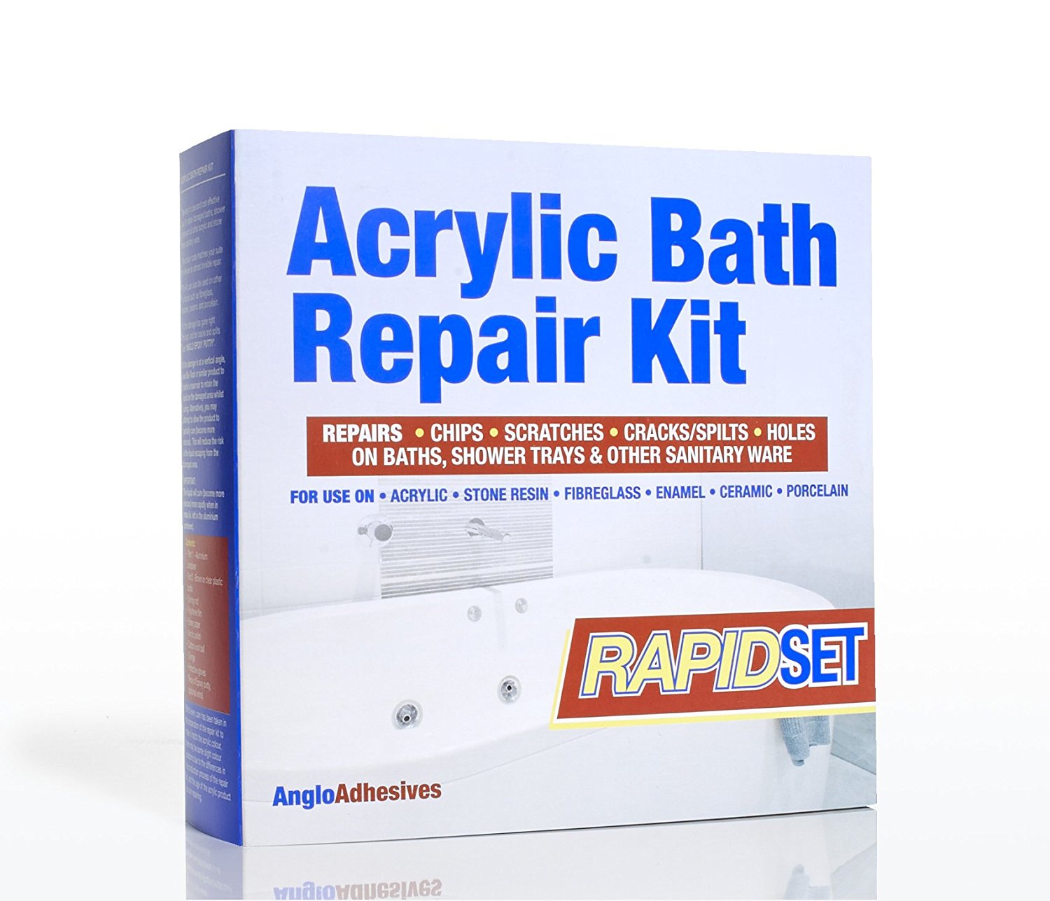 ACRYLIC BATH REPAIR KIT RAPID SETTING REPAIRS CHIPS, SCRATCHES