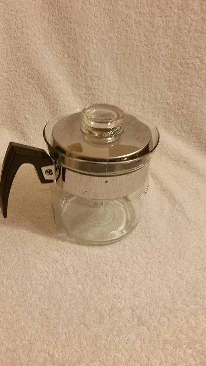 VINTAGE Pyrex 4 Cup Stovetop Percolator Complete as shown RARE free