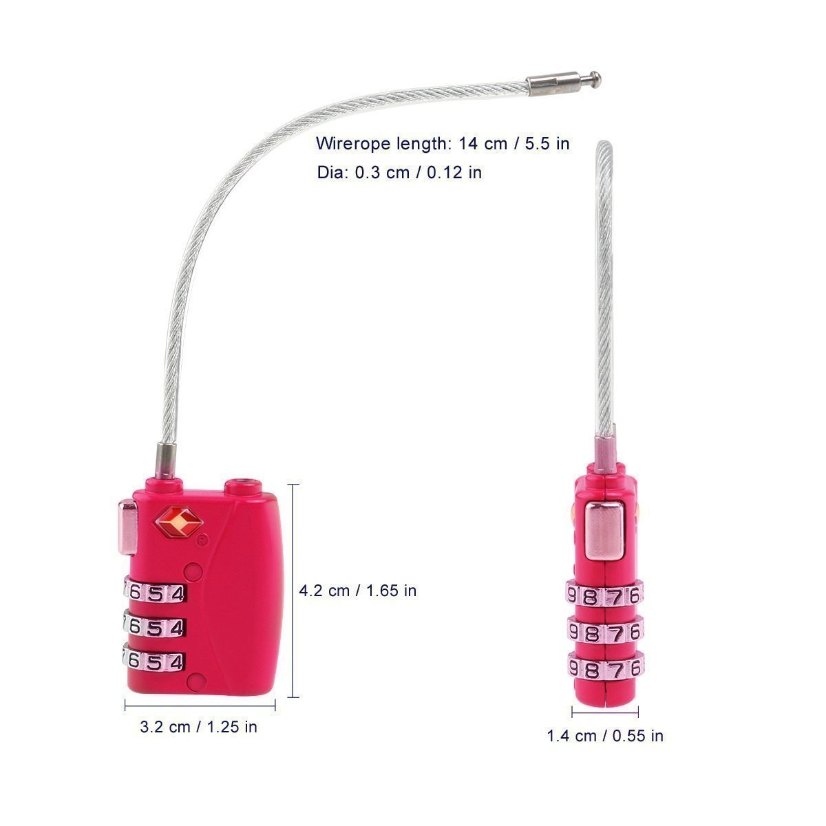 HT Luggage Locks Combination Password Locks Padlocks TSA Approved 3