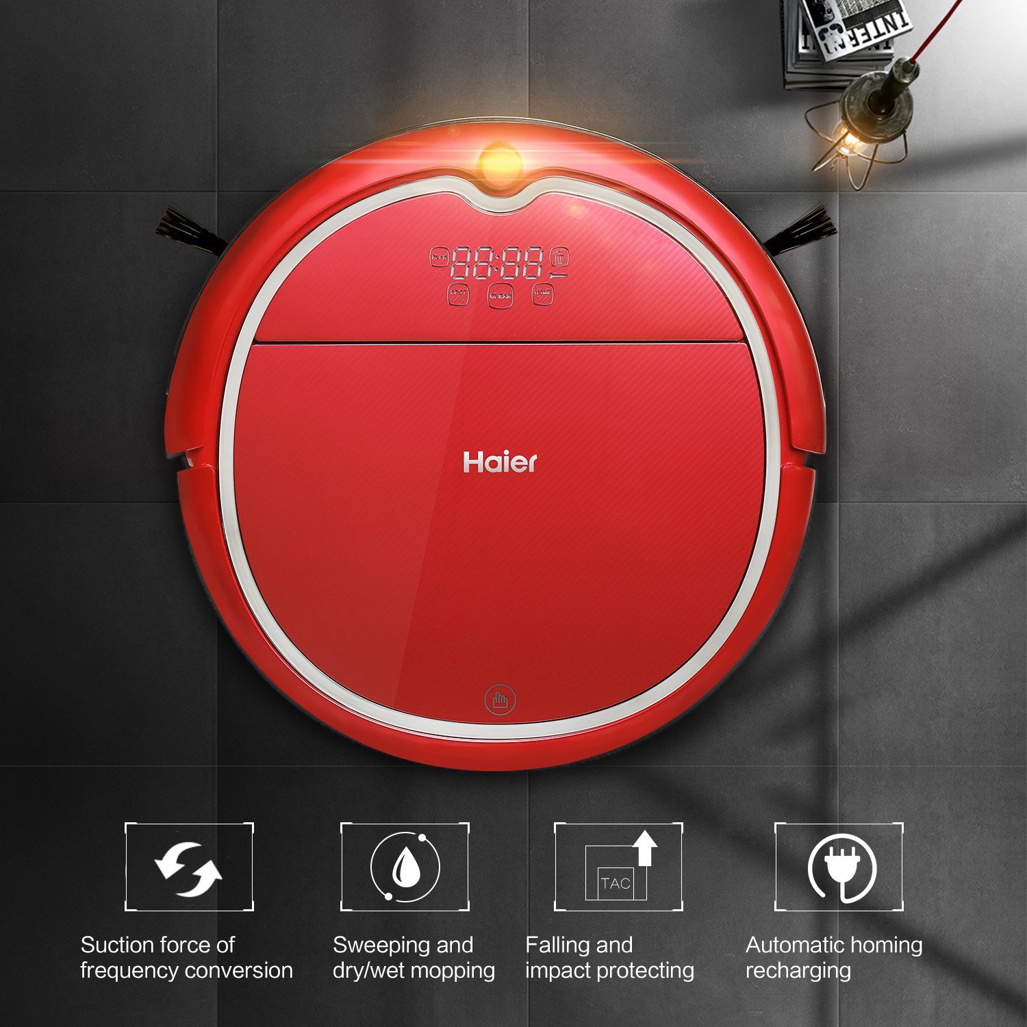 Haier Robot Vacuum Cleaner Floor Cleaner with Self Charging and Wet Mop