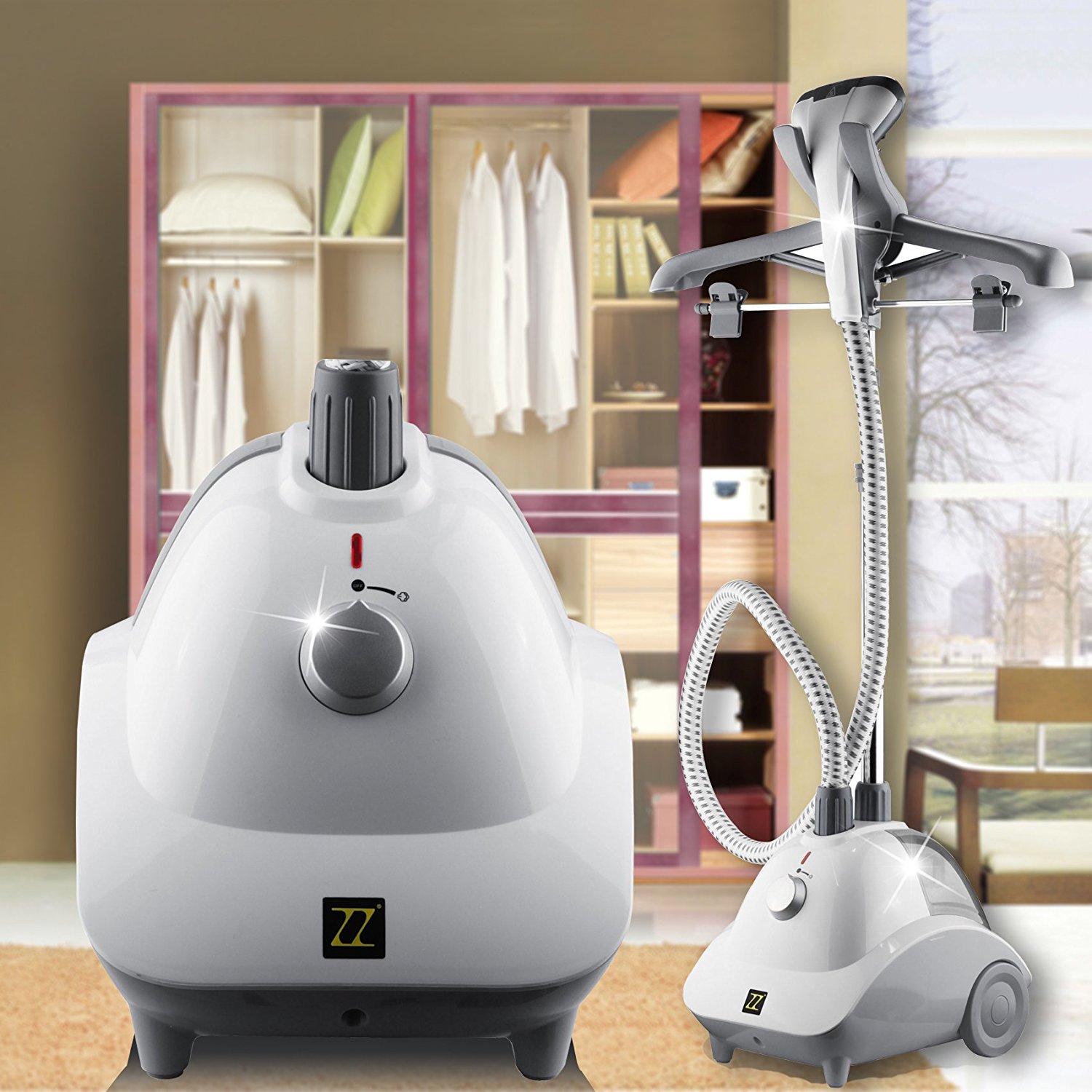 ZZ GS121 HighPowered Standing Garment Steamer with Removable Wheels