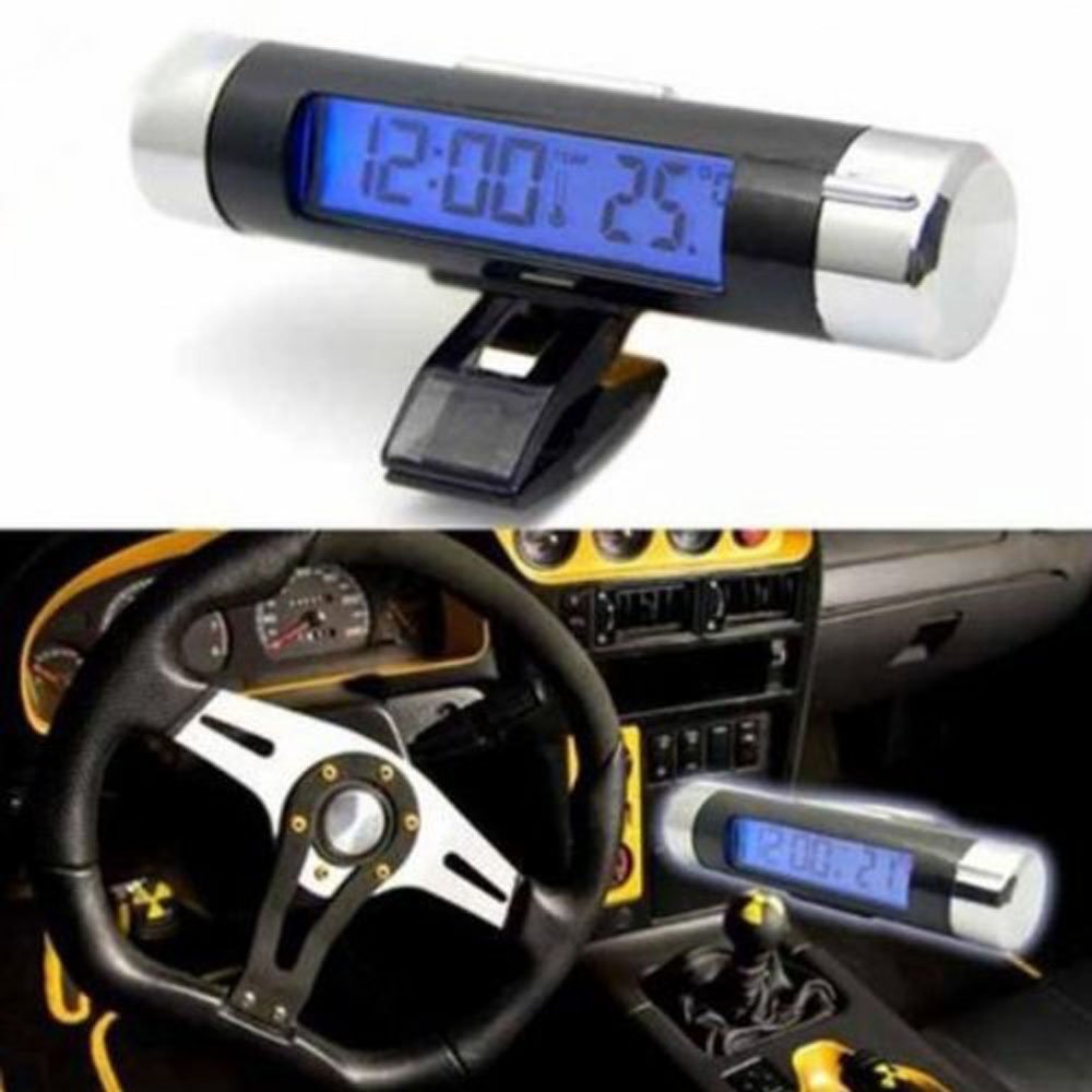 PLEXXA® Car Air Vent Clip Clock, 2in1 LCD Digital Automotive