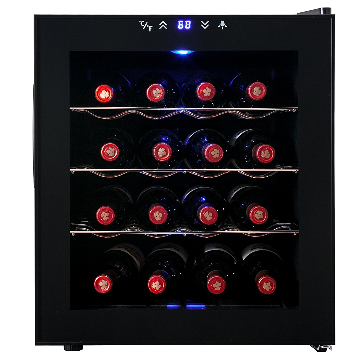 AKDY 16 Bottle Single Zone Thermoelectric Freestanding Wine Cooler