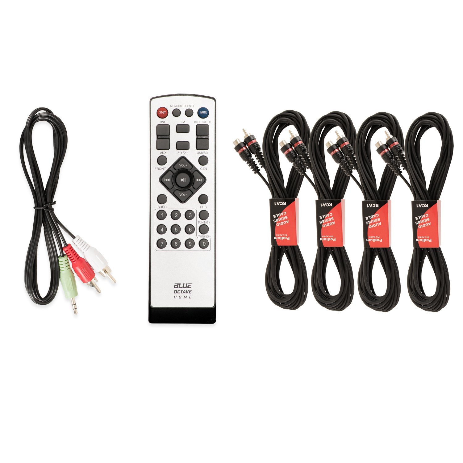 Blue Octave B52 Home Theater Powered 5.1 Bluetooth Speaker System with