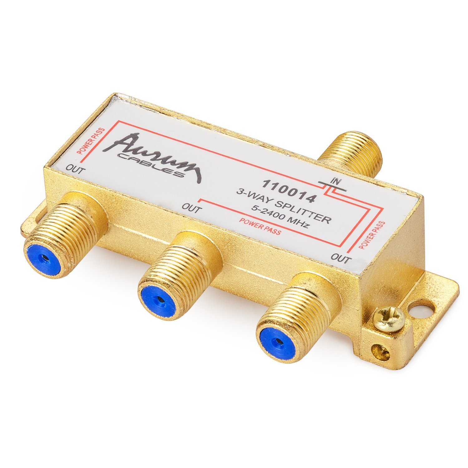 Aurum Cables 8way Coax Cable Splitter Ftype for Video VCR Cable Tv