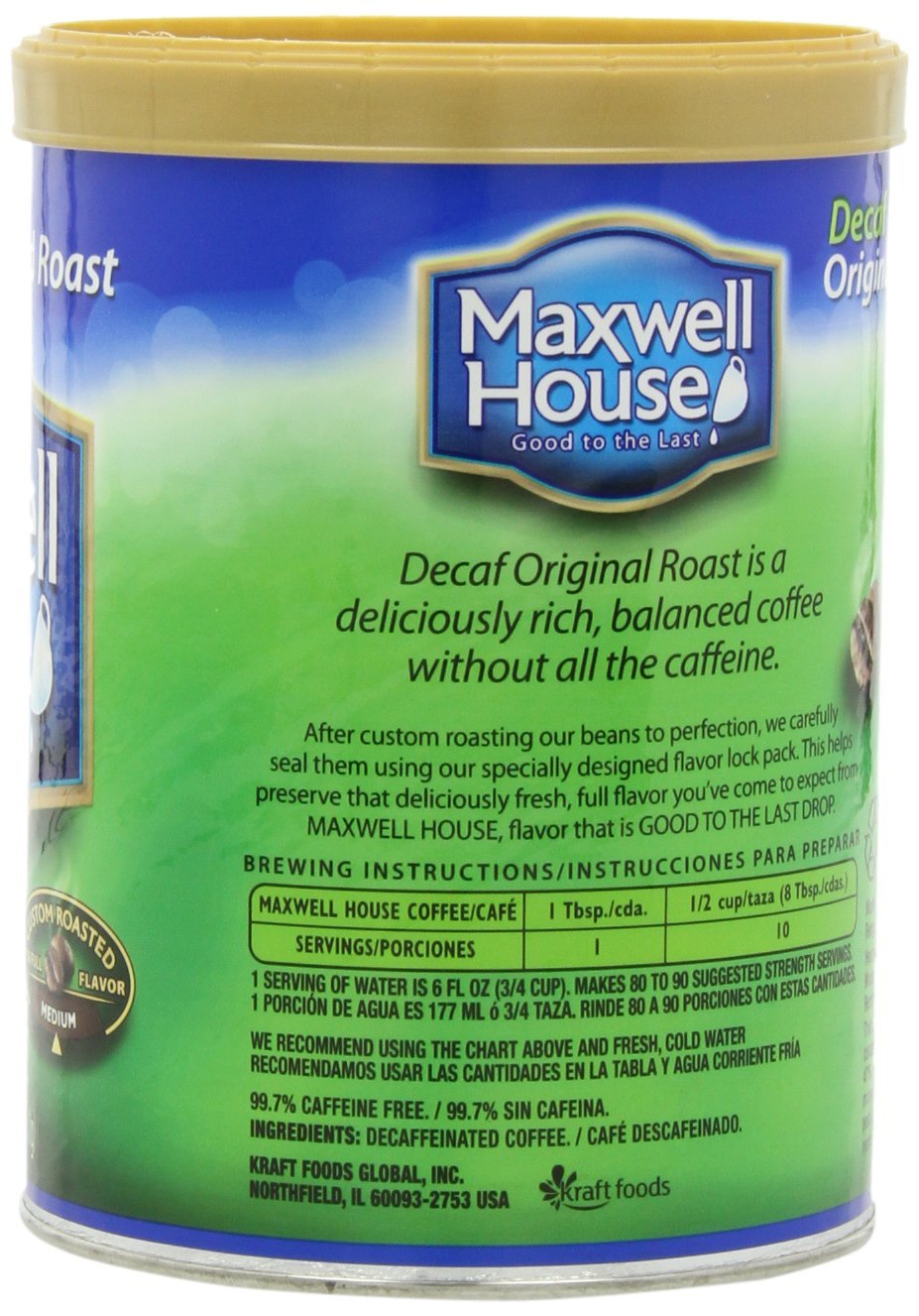 Maxwell House Ground Coffee Canister, Wake Up Roast, 30.65 Ounce N78