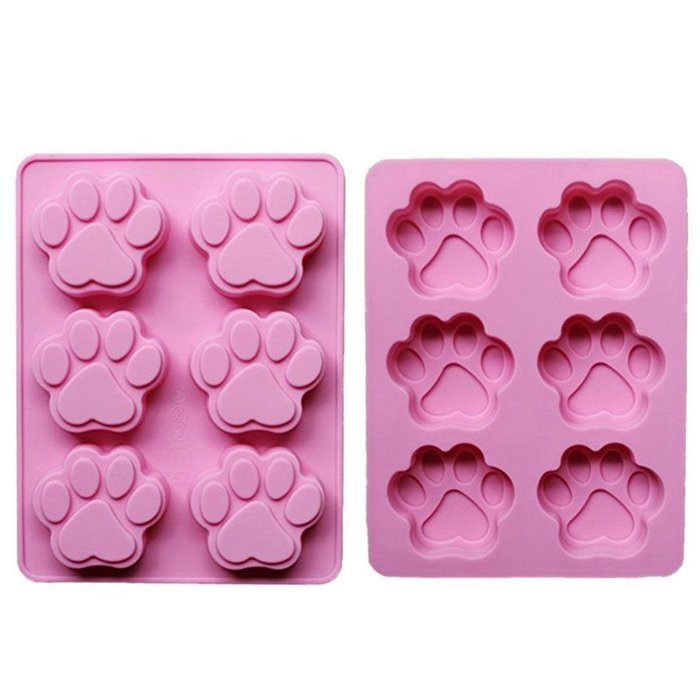 Silicone Mold Foot Prints Dog Pet Paws Paw Animal Shape candy Chocolate DIY Soap Set of 3 free