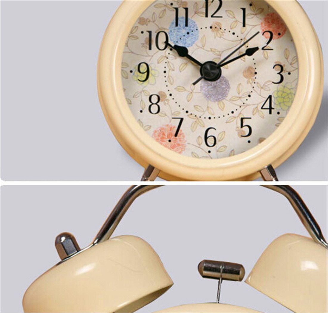 Surborder Shop Creative Twin Bell Analog Alarm Clock Battery Operated