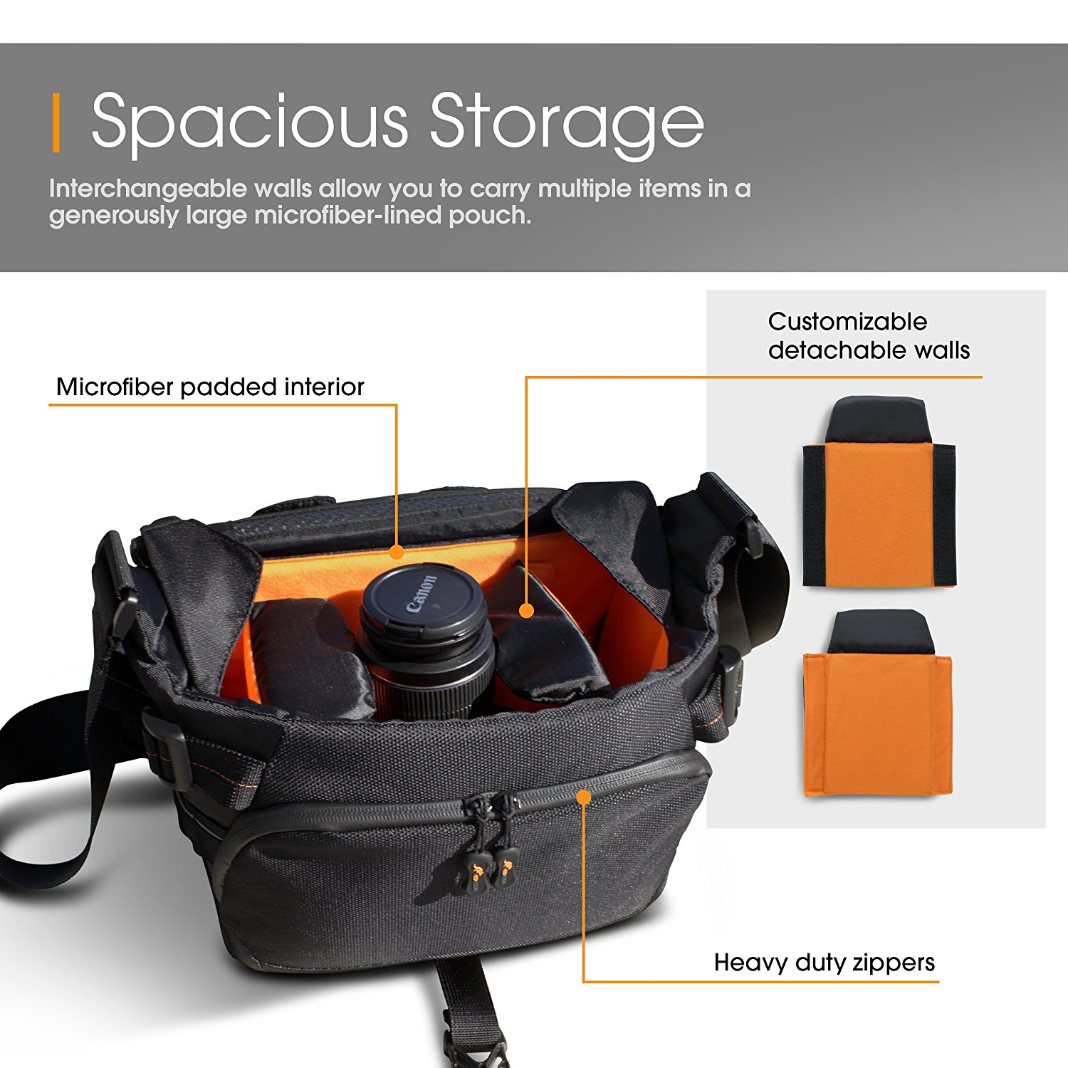 Large Camera Bag, rooCASE DSLR Camera Shoulder Case Bag N5 free image
