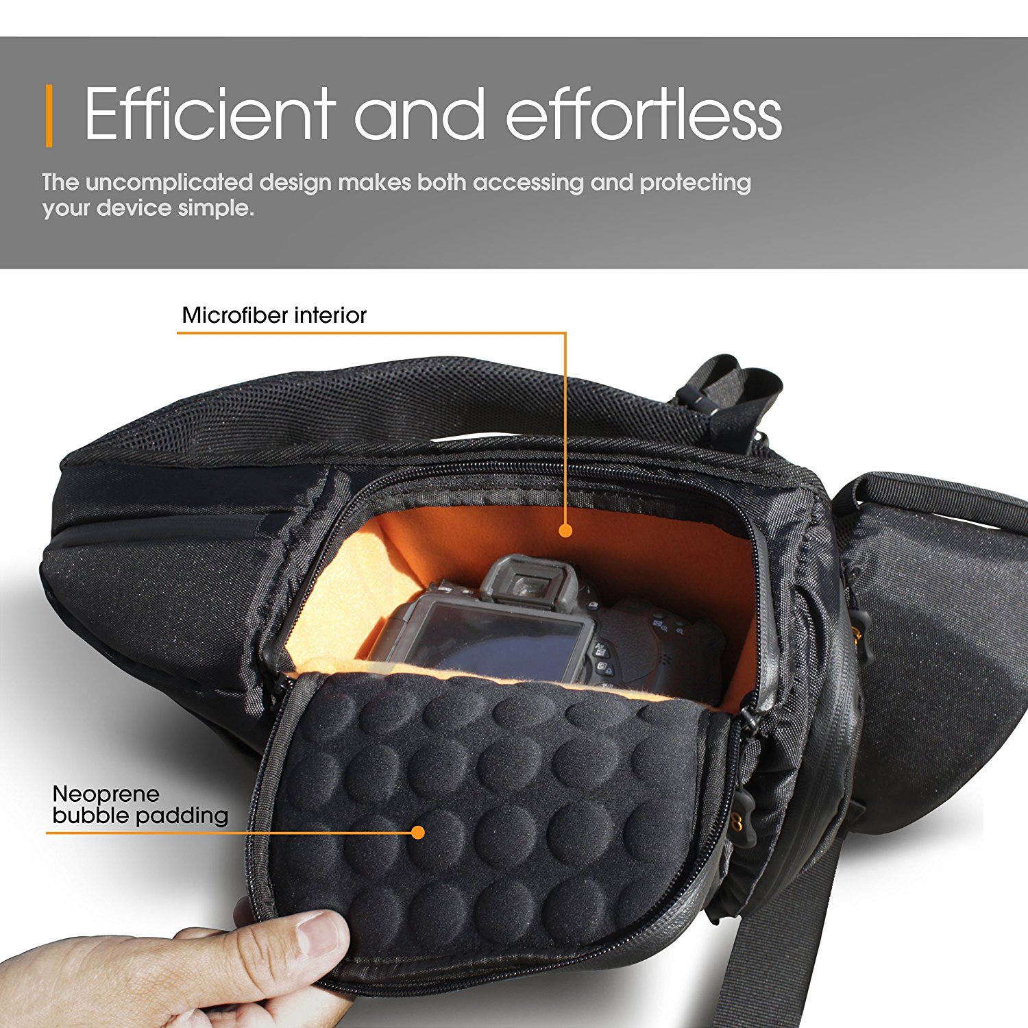Large Camera Bag, rooCASE DSLR Camera Shoulder Case Bag N7 free image