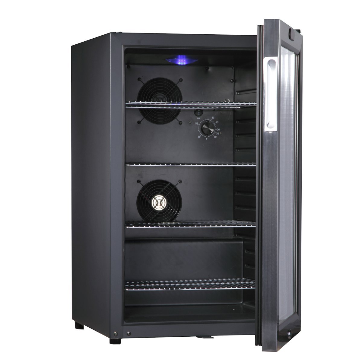 KingsBottle 21 Can Mini Bar Fridge with Glass Door, Black N2 free image