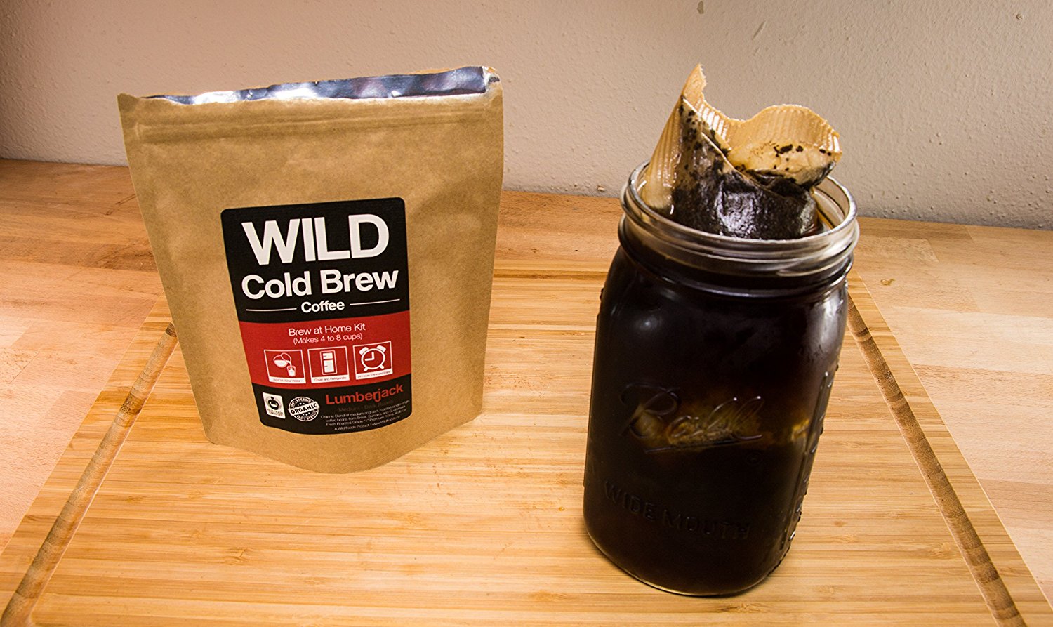 Cold Brew Coffee Kit, BrewAtHome Wild Coffee Pouch made with Ground