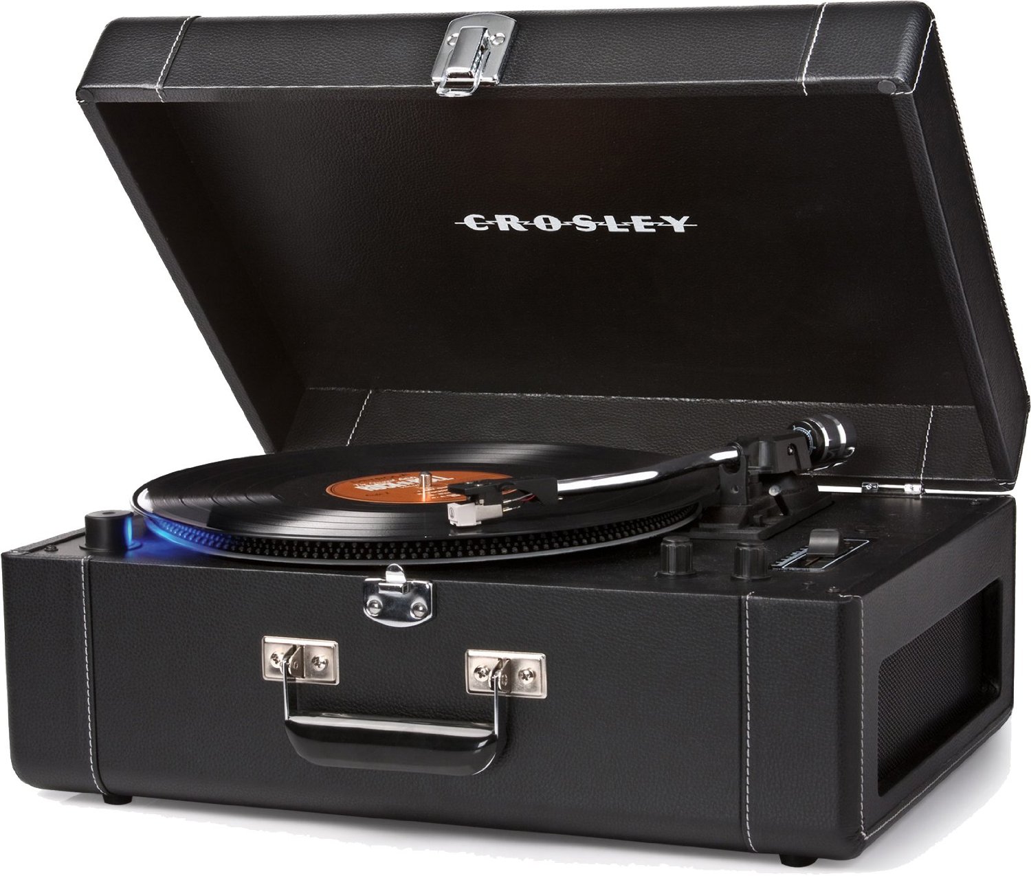 Crosley CR6250ABK Keepsake Deluxe Portable and Adjustable USB Turntable with Builtin Preamp
