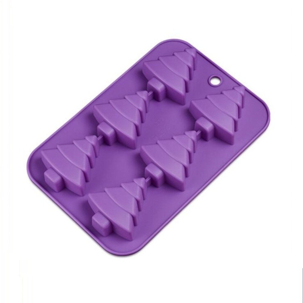Allforhome(TM) 6 Christmas Tree Silicone Soap Mold Muffin Cups Handmade