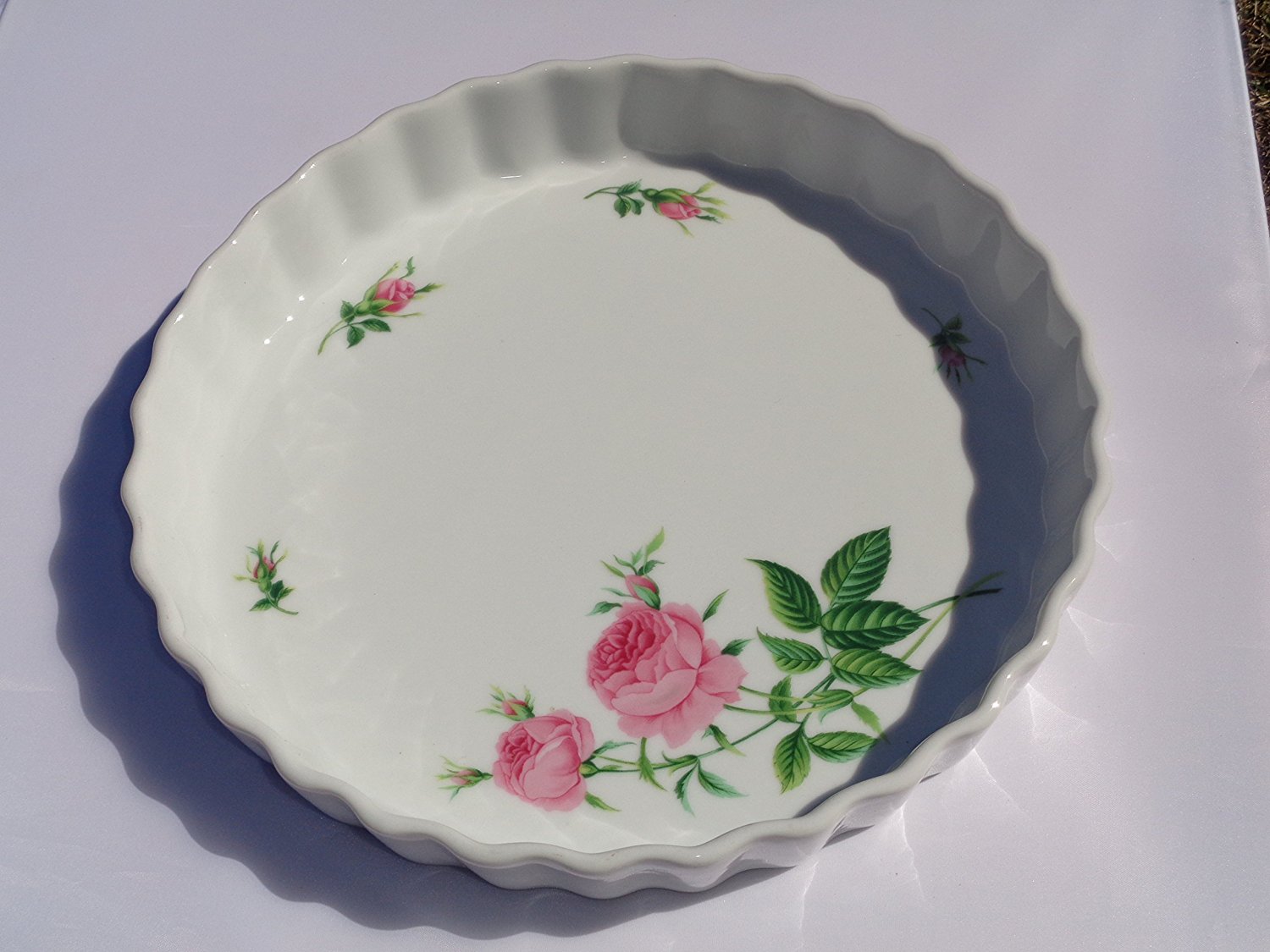Christineholm Ceramic Quiche Dish/Pink Roses free image download