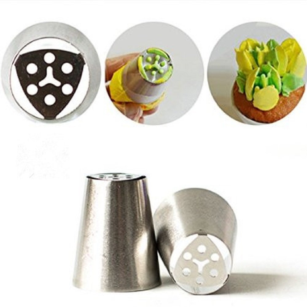 19pcs/set Russian Piping Tips7 Russian Tips +1 Tricolor Coupler +1