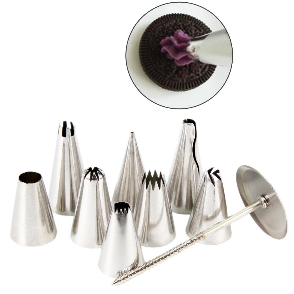 CoZroom 52Piece Stainless Steel Cake Decorating Tube Set for Cake Decoration with Hinged