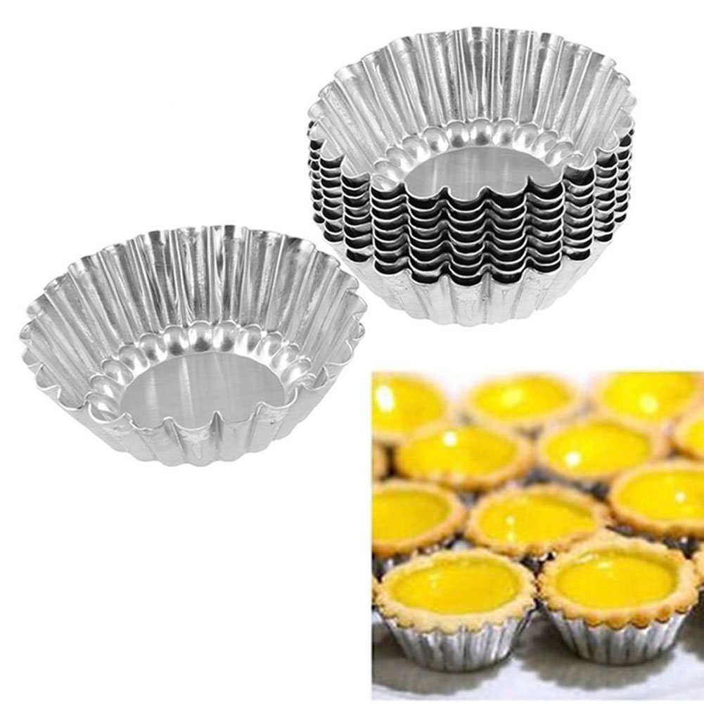 Gogoforward Amico Silver Tone Aluminum Egg Tart Mold Makers N2 free
