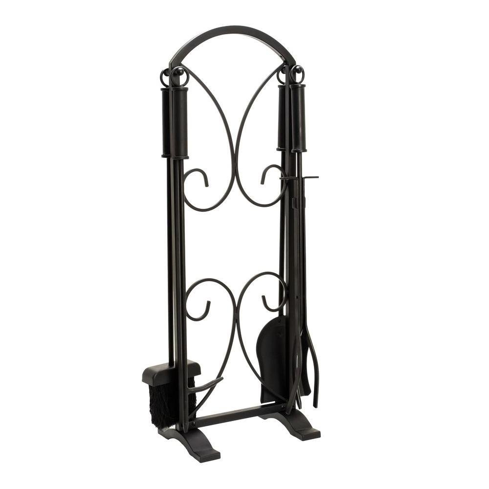 Hampton Bay Whitecourt Aged Black 5Piece Fireplace Tool Set FA334T