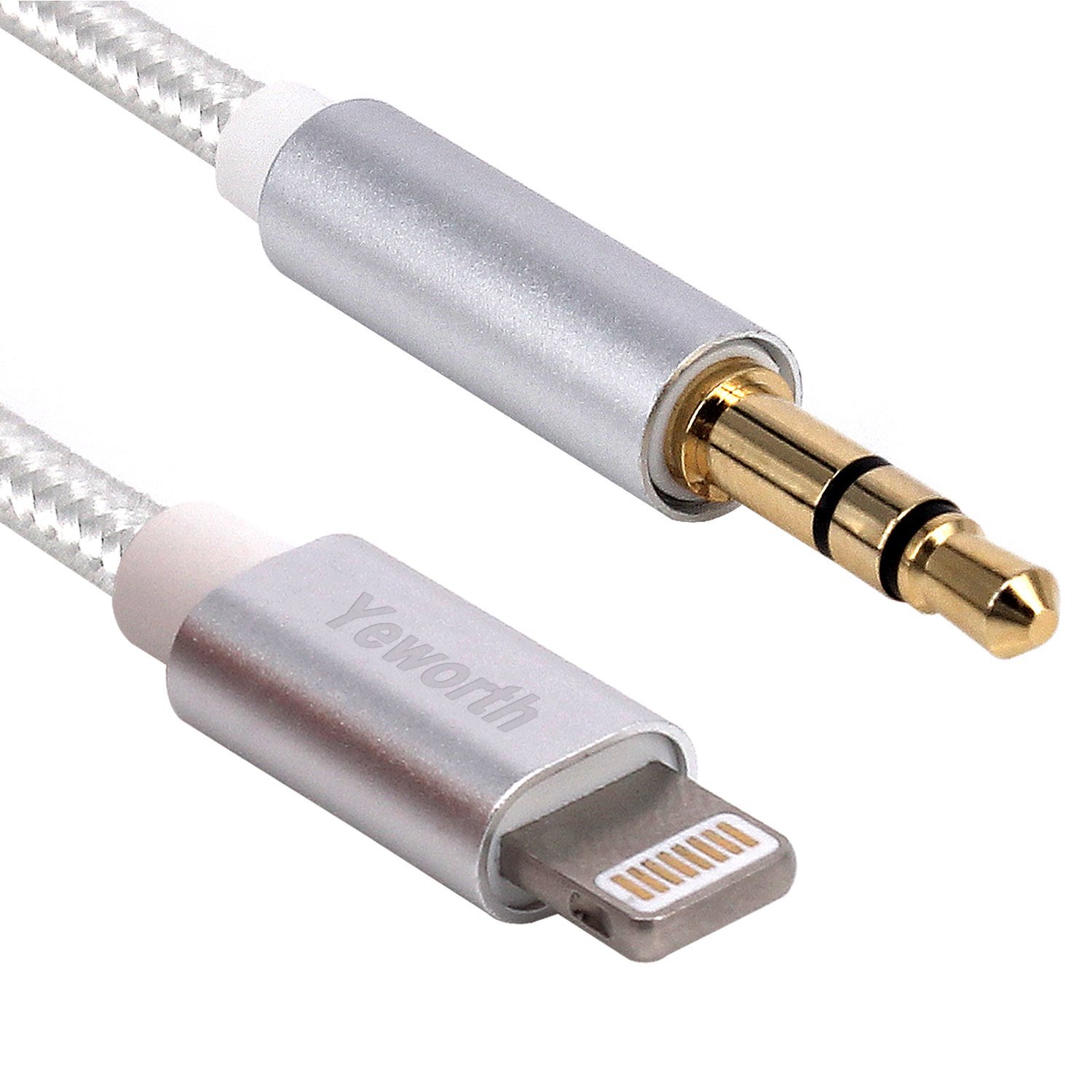 Lightning to 3.5mm Aux Audio Stereo Cable, Yeworth Nylon Fiber Braided
