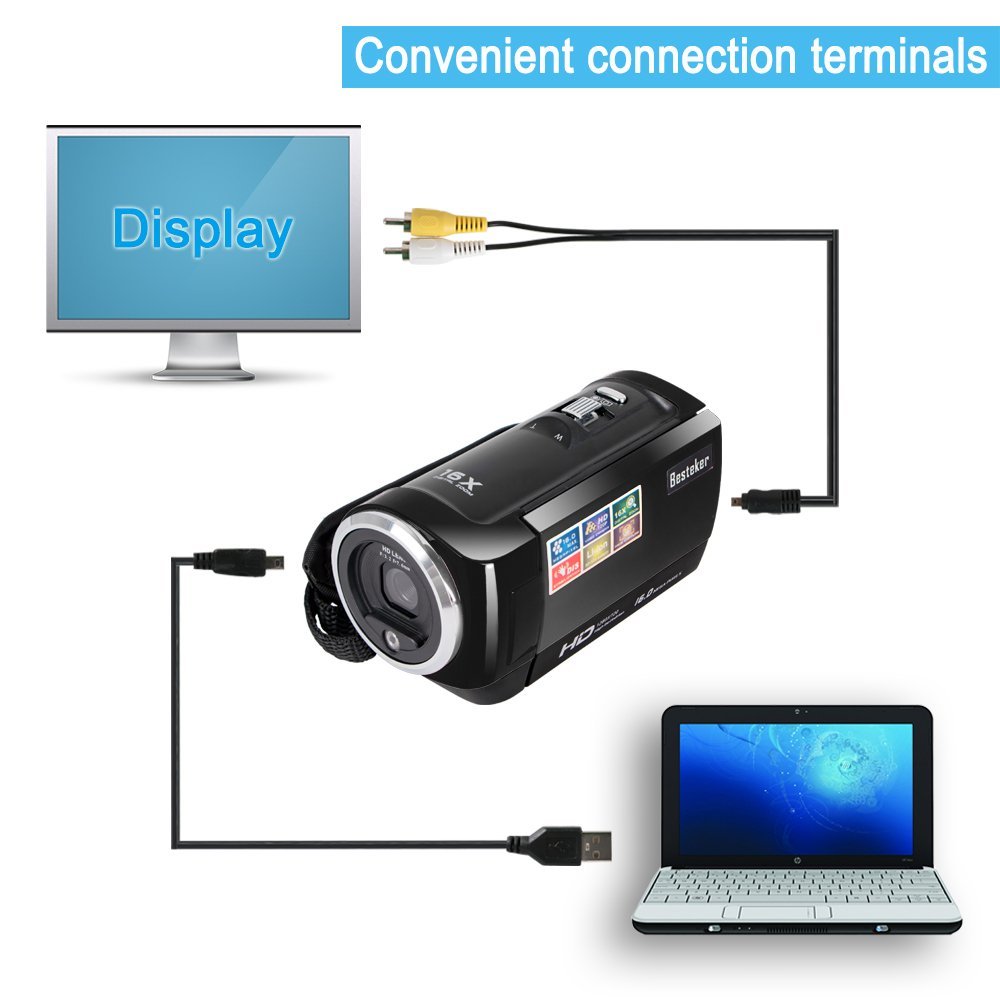 Camera Camcorders, Besteker Portable Digital Video Camcorder HD Max. 16
