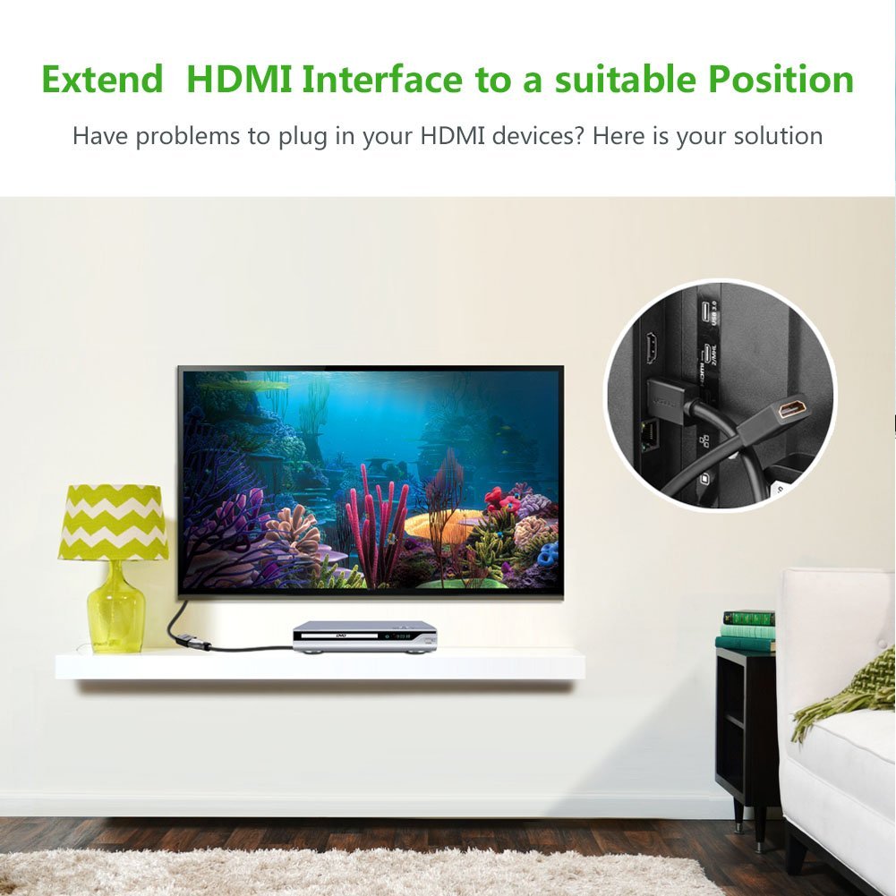 HDMI Extension Cable, Ugreen HDMI Male to Female Extension Cable Gold