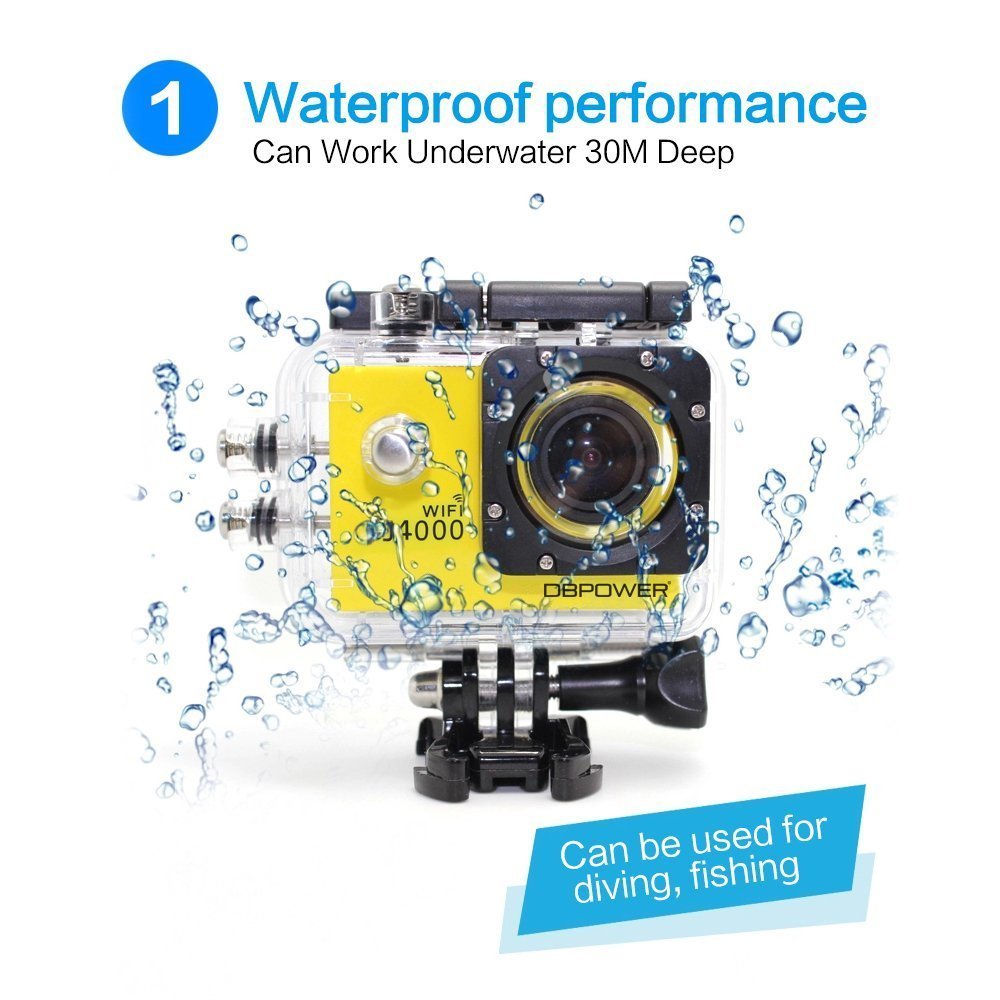 DBPOWER® Waterproof Action Camera 12MP 1080P HD with Free Accessories