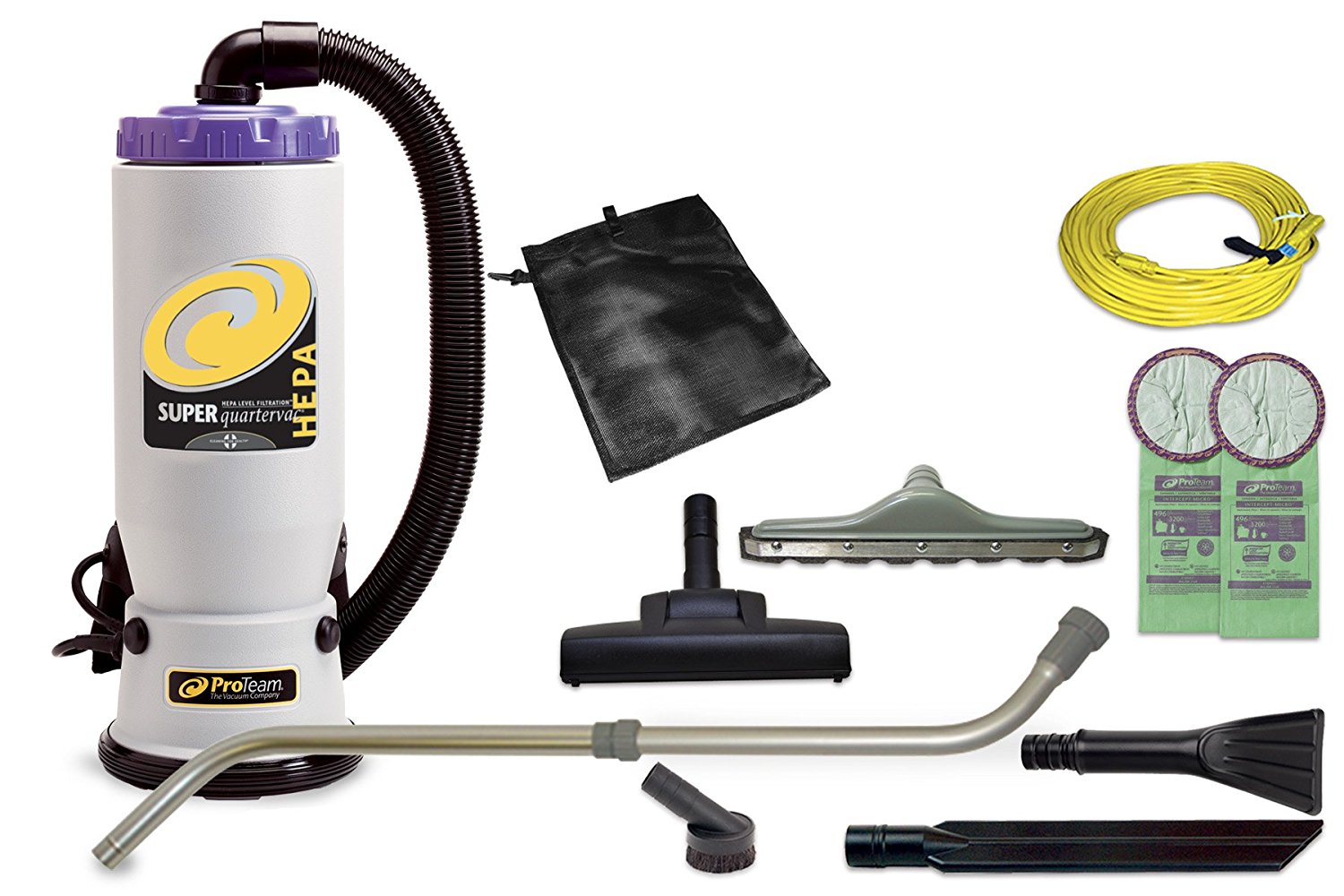 ProTeam Backpack Vacuums Super QuarterVac HEPA Commercial Backpack