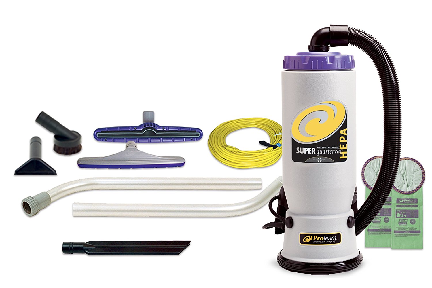 ProTeam Backpack Vacuums Super QuarterVac HEPA Commercial Backpack