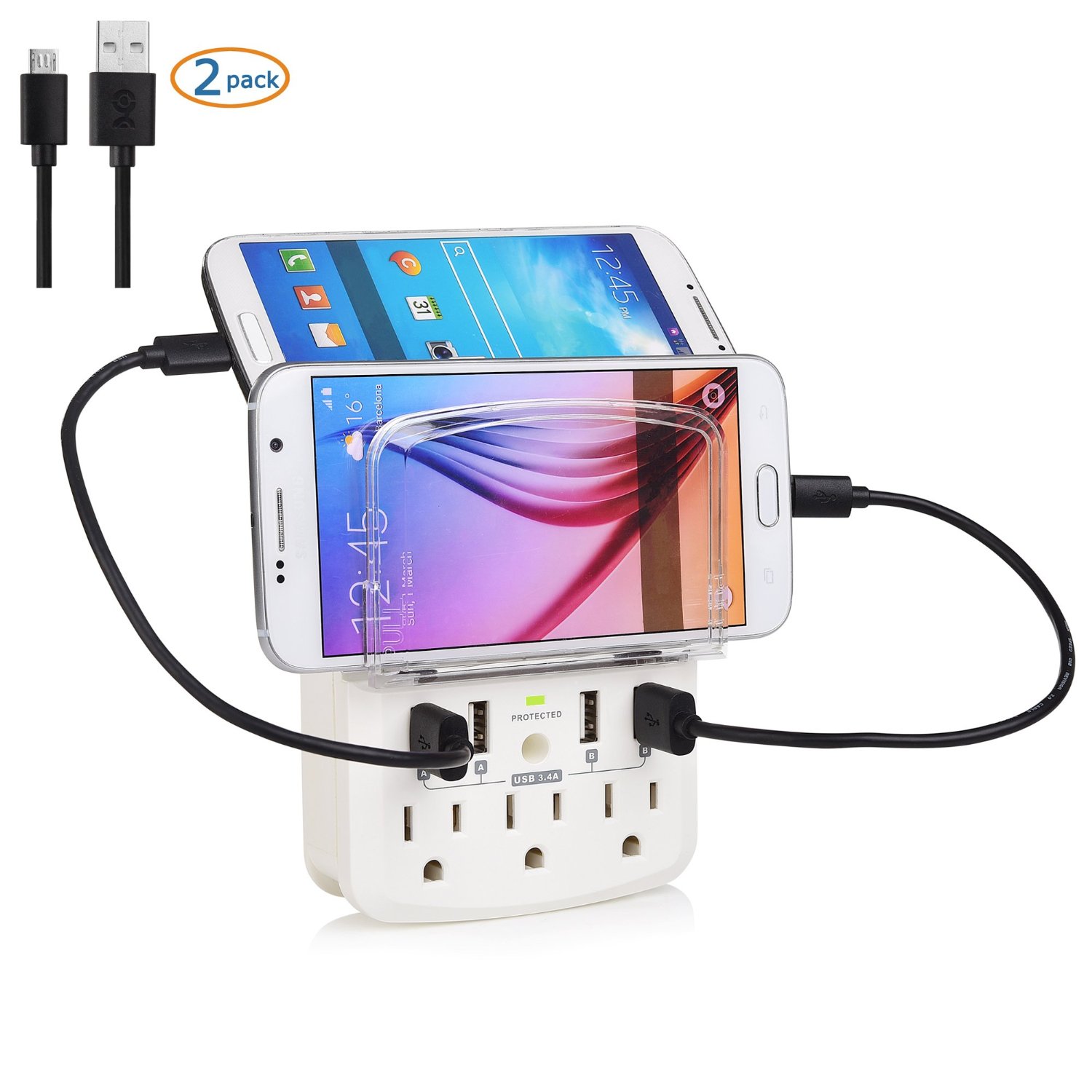 Cable Matters 3Outlet Power Surge Protector with 4 USB Charging Ports