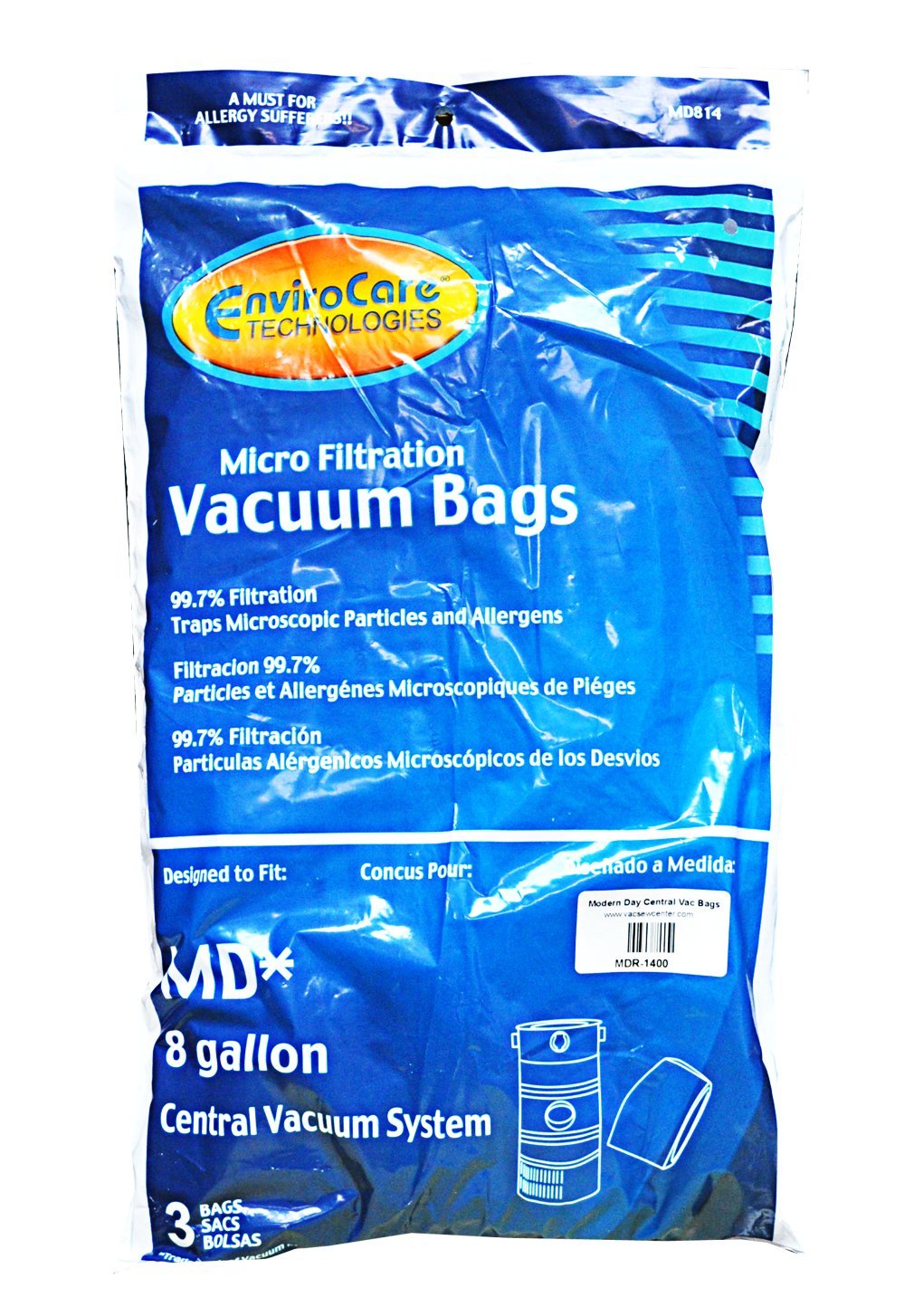 Aggressor Modern Day 8 Gallon Central Vacuum Cleaner Bags free image