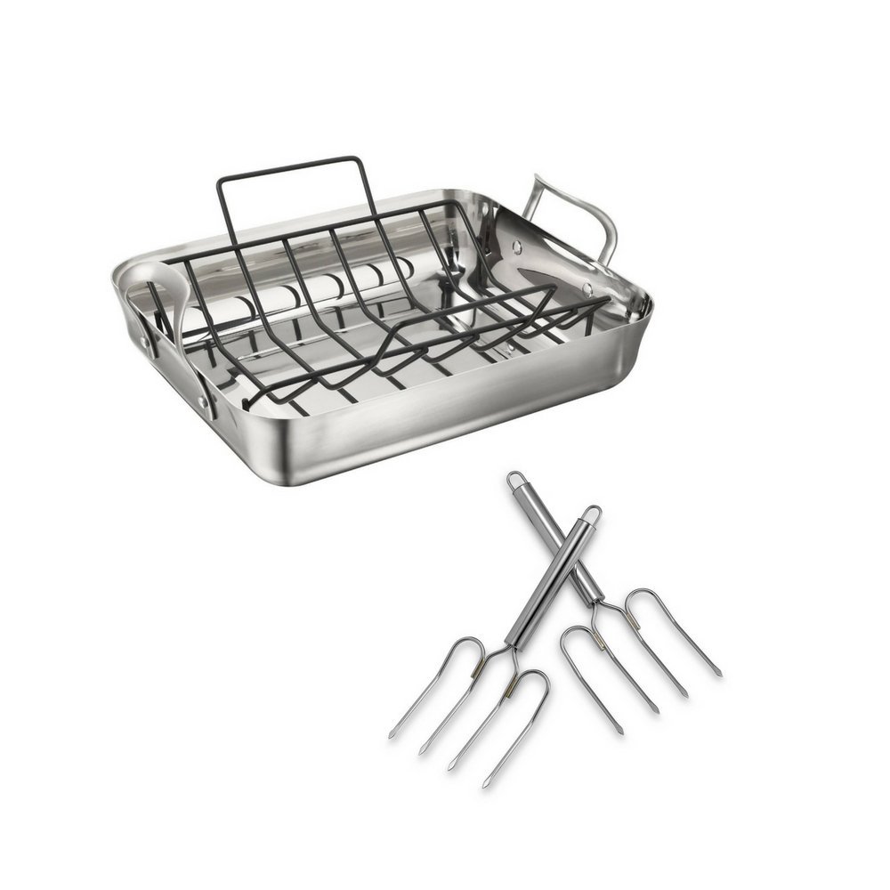 Calphalon Contemporary 16Inch Stainless Steel Roasting Pan with Rack
